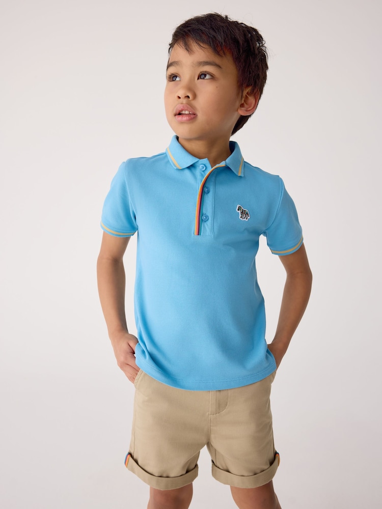 Paul Smith Junior Boys Short Sleeve Zebra Print Polo Shirt - Image 1 of 9