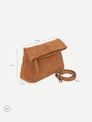 Rjava - Off The Hook Amos Suede Fold Over Shoulder Bag - Slika 6 iz 6