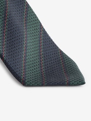 Forest Green Stripe Silk Design Tie - Image 2 of 3