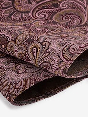 Grape Pink Stripe/Paisley Slim Tie And Pocket Square Set - Image 3 of 3