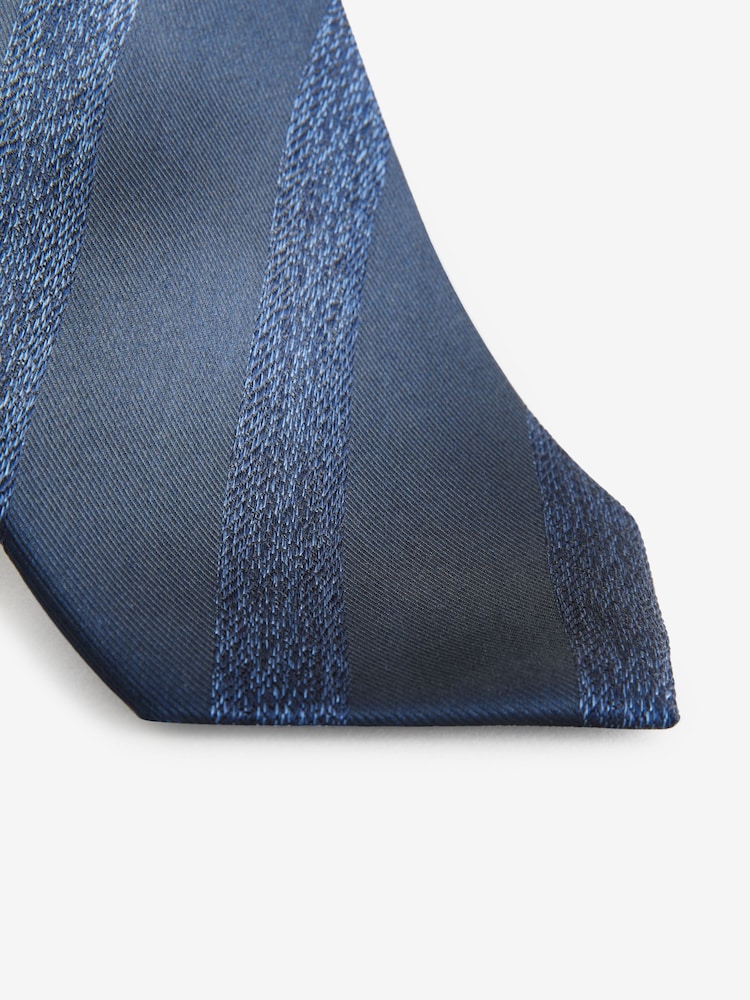 Blue Tonal Stripe Silk Design Tie - Image 2 of 3