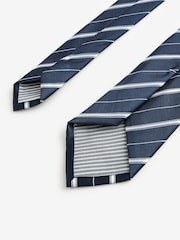 Navy Blue/White Stripe Pattern Tie - Image 3 of 3