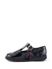 Kickers Black Patent T-Bar Leather Shoes - Image 2 of 6