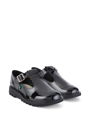 Kickers Black Patent T-Bar Leather Shoes - Image 3 of 6