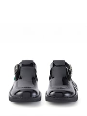 Kickers Black Patent T-Bar Leather Shoes - Image 4 of 6