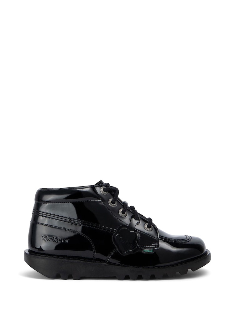 Kickers Black Kick Hi Vegan Patent Shoes - Image 1 of 6