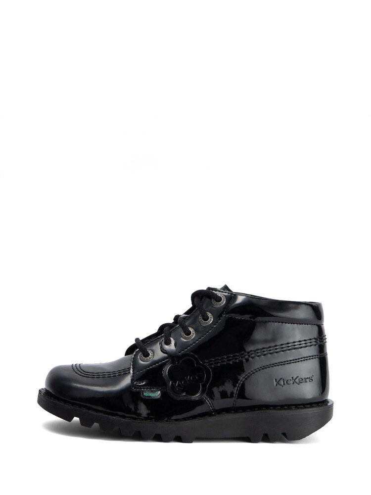 Kickers Black Kick Hi Vegan Patent Shoes - Image 2 of 6 Kickers Black Kick Hi Vegan Patent Shoes - Image 2 of 6