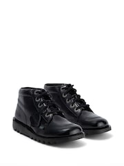 Kickers Black Kick Hi Vegan Patent Shoes - Image 3 of 6