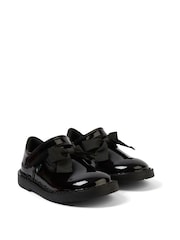 Kickers Black Adlar T-Bar Bow Patent School Shoes - Image 1 of 5