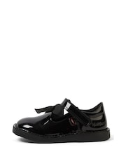 Kickers Black Adlar T-Bar Bow Patent School Shoes - Image 2 of 5