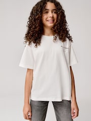 Белый/Леопардовый - smALLSAINTS Oversized Girls Underground Crew T-Shirt - Image 3 of 8