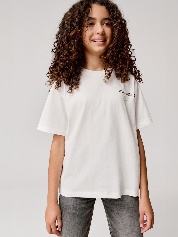 Wit/met luipaardprint - smALLSAINTS Oversized Girls Underground Crew T-Shirt - Image 3 of 8