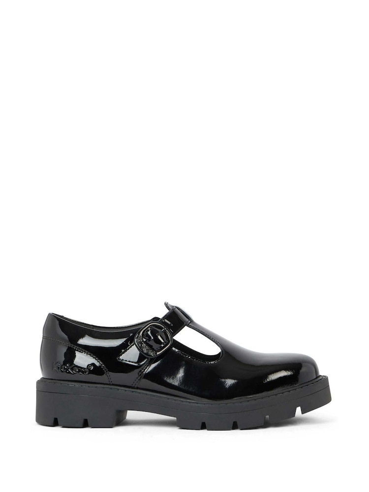 Kickers Black Patent Kori T-Bar Leather Shoes - Image 2 of 7