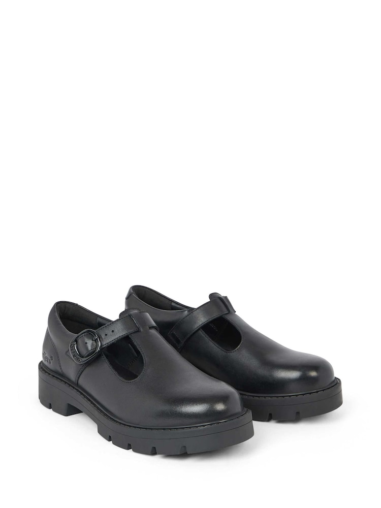 Kickers Black Leather Kori T-Bar Leather Shoes - Image 2 of 6