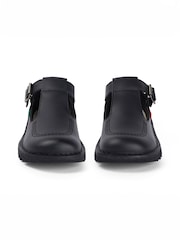 Kickers Black Leather T-Bar Leather Shoes - Image 4 of 6