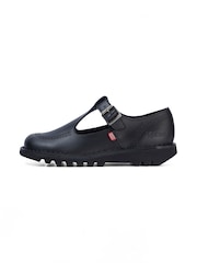 Kickers Black Leather T-Bar Leather Shoes - Image 6 of 6