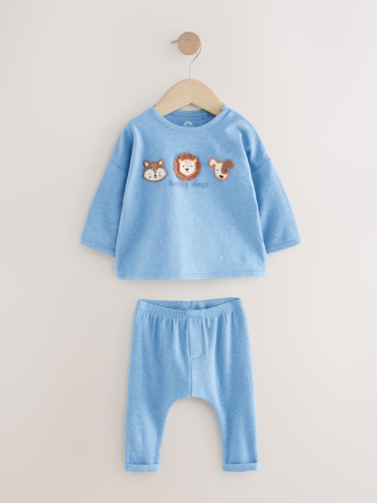Blue Childrenswear Blue 2 Piece Top & Leggings Set - Image 1 of 1