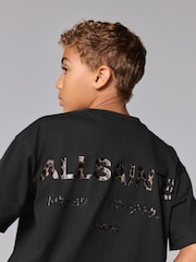 smALLSAINTS Black/Leopard Oversized Underground Crew 100% Cotton T-Shirt - Image 3 of 7
