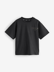smALLSAINTS Black/Leopard Oversized Underground Crew 100% Cotton T-Shirt - Image 4 of 7