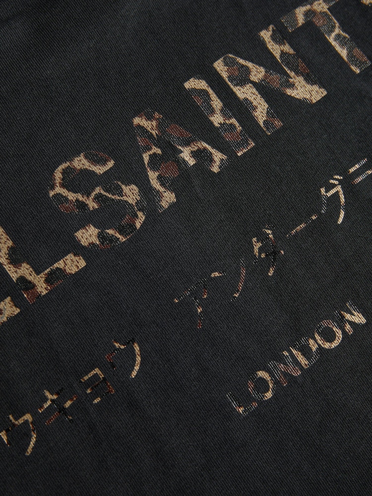 smALLSAINTS Black/Leopard Oversized Underground Crew 100% Cotton T-Shirt - Image 7 of 7