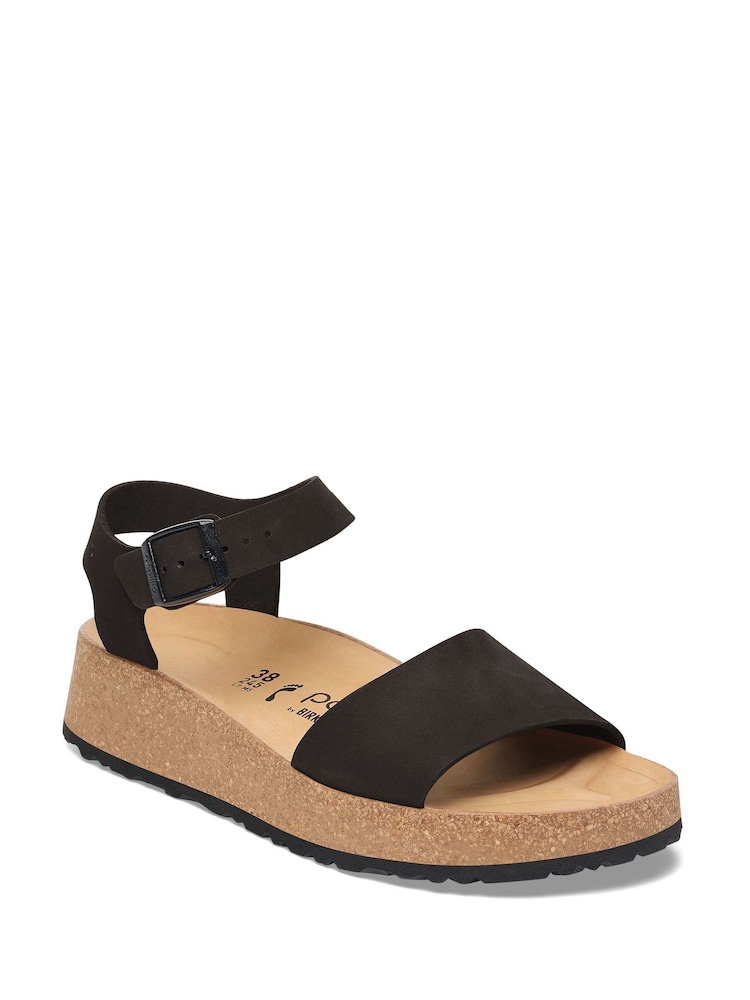 Birkenstock Black Glenda Nubuck Wedge Sandals - Image 2 of 3