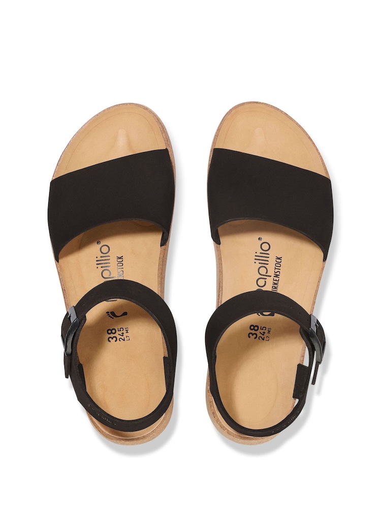 Birkenstock Black Glenda Nubuck Wedge Sandals - Image 3 of 3