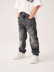 smALLSAINTS Charcoal Grey Boys Straight Fit Denim 100% Cotton Jeans - Image 1 of 8