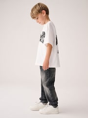 smALLSAINTS Charcoal Grey Boys Straight Fit Denim 100% Cotton Jeans - Image 2 of 8