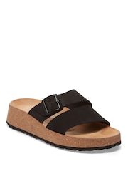 Birkenstock Black Almina Nubuck Wedges Sandals - Image 1 of 3