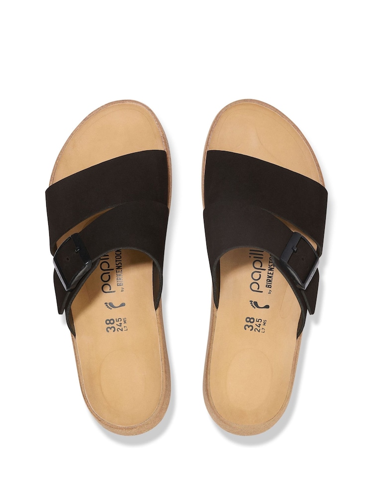 Birkenstock Black Almina Nubuck Wedges Sandals - Image 3 of 3
