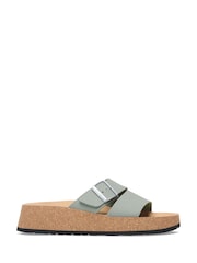 Birkenstock Sage Green Almina Nubuck Wedges Sandals - Image 3 of 5