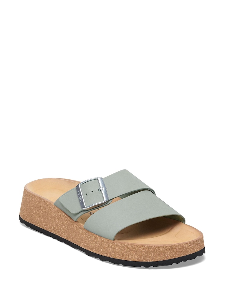 Birkenstock Sage Green Almina Nubuck Wedges Sandals - Image 4 of 5