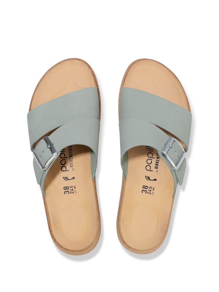 Birkenstock Sage Green Almina Nubuck Wedges Sandals - Image 5 of 5