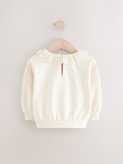 Cream Tutu Character Crew Sweat 100% Cotton Top with Frill Nack - Image 2 of 4