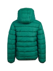 Jack Wills Green Boys Classic Hooded Puffer Jacket - Image 3 of 6
