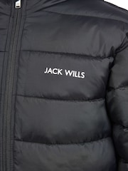 Jack Wills Black Boys Classic Hooded Puffer Jacket - Image 5 of 6