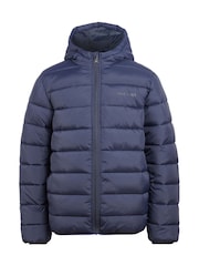 Jack Wills Blue Boys Classic Hooded Puffer Jacket - Image 1 of 6