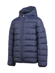 Jack Wills Blue Boys Classic Hooded Puffer Jacket - Image 2 of 6