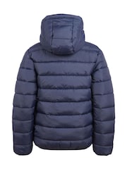 Jack Wills Blue Boys Classic Hooded Puffer Jacket - Image 3 of 6
