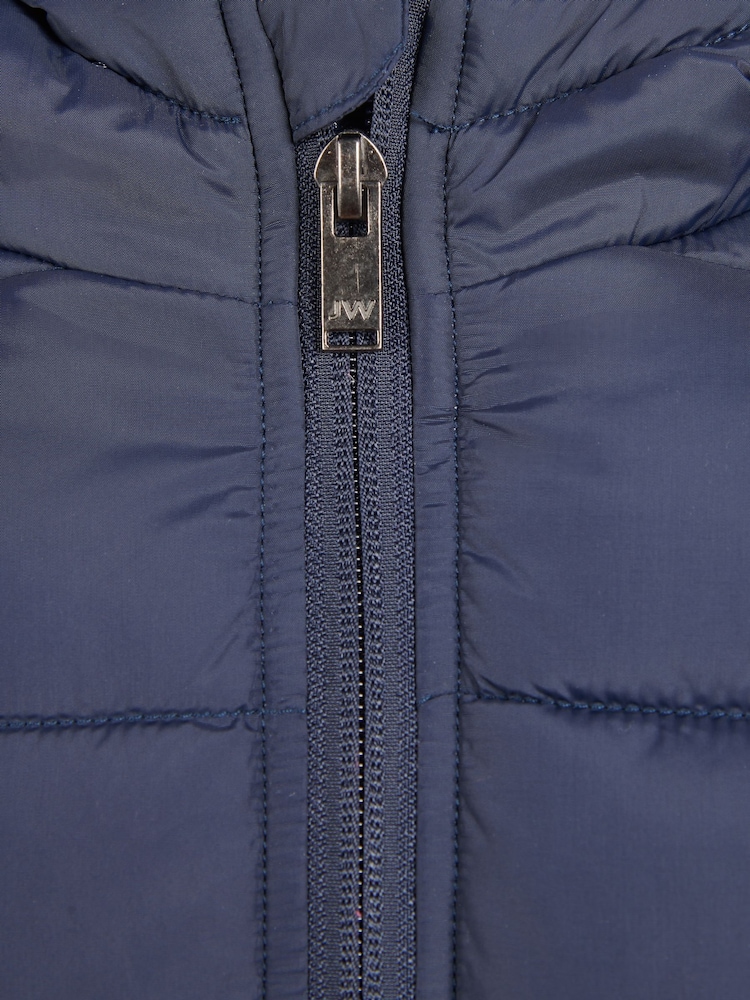 Jack Wills Blue Boys Classic Hooded Puffer Jacket - Image 4 of 6