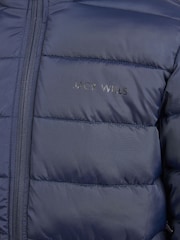 Jack Wills Blue Boys Classic Hooded Puffer Jacket - Image 5 of 6