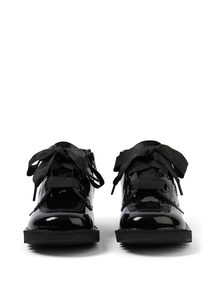 Kickers Black Kick Hi Ribbon Patent Shoes - Image 2 of 5