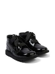 Kickers Black Kick Hi Ribbon Patent Shoes - Image 3 of 5