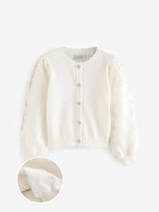 Bela - Baker by Ted Baker rožast Vzorec Mesh Sleeve Knitted pletena jopa - Slika 1 iz 5