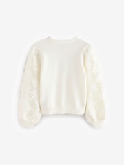 Bela - Baker by Ted Baker rožast Vzorec Mesh Sleeve Knitted pletena jopa - Slika 3 iz 5