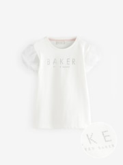 Baker by Ted Baker Organza Sleeve Hotfix 100% Cotton T-Shirt - Image 1 of 5