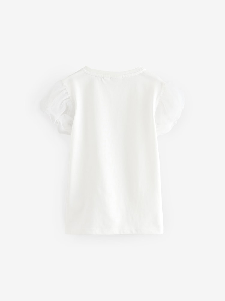 Baker by Ted Baker Organza Sleeve Hotfix 100% Cotton T-Shirt - Image 2 of 5