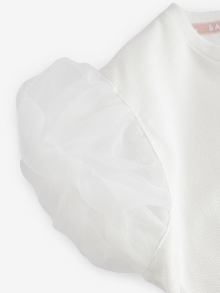 Baker by Ted Baker Organza Sleeve Hotfix 100% Cotton T-Shirt - Image 5 of 5
