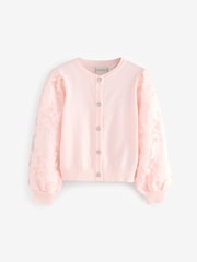 rožnata - Baker by Ted Baker rožast Vzorec Mesh Sleeve Knitted pletena jopa - Slika 2 iz 5