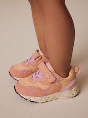 Multi Orange Elastic Lace Touch Fasten Trainers - Image 1 of 2
